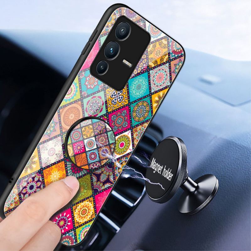 Coque Vivo V23 5G Support Magnétique Patchwork