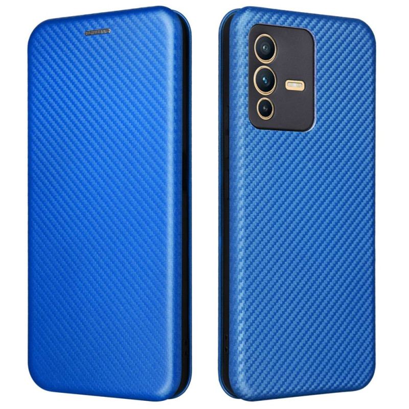 Flip Cover Vivo V23 5G Fibre Carbone Colorée