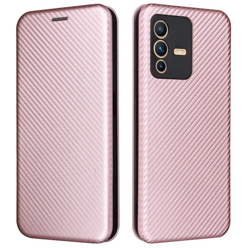 Flip Cover Vivo V23 5G Fibre Carbone Colorée