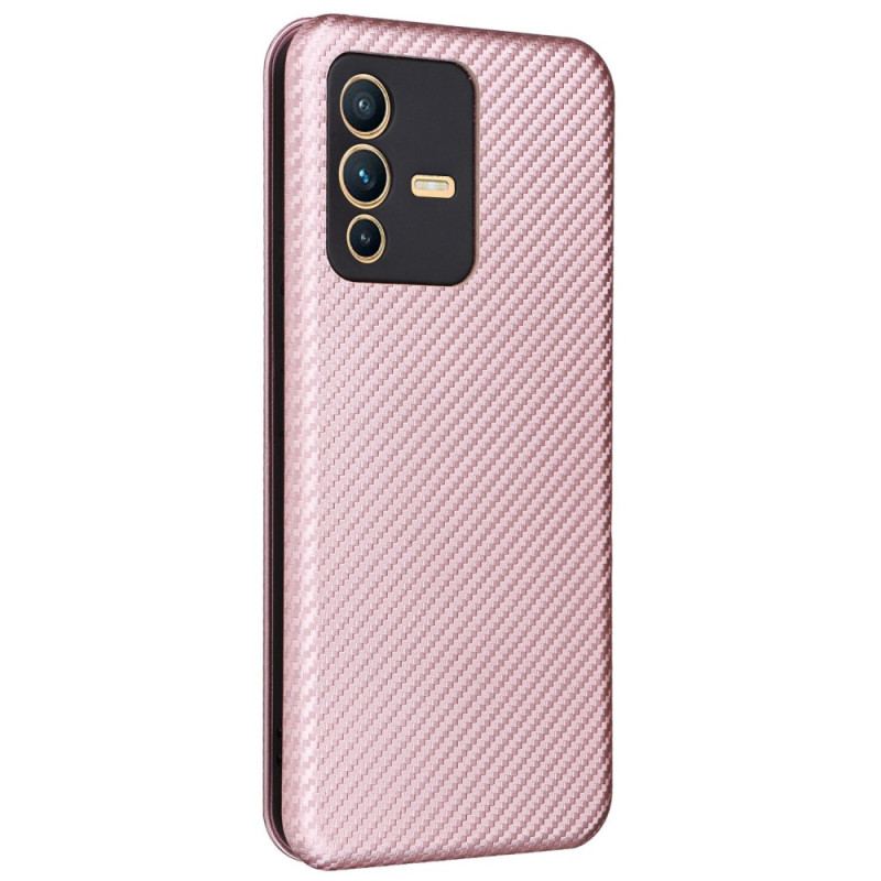 Flip Cover Vivo V23 5G Fibre Carbone Colorée