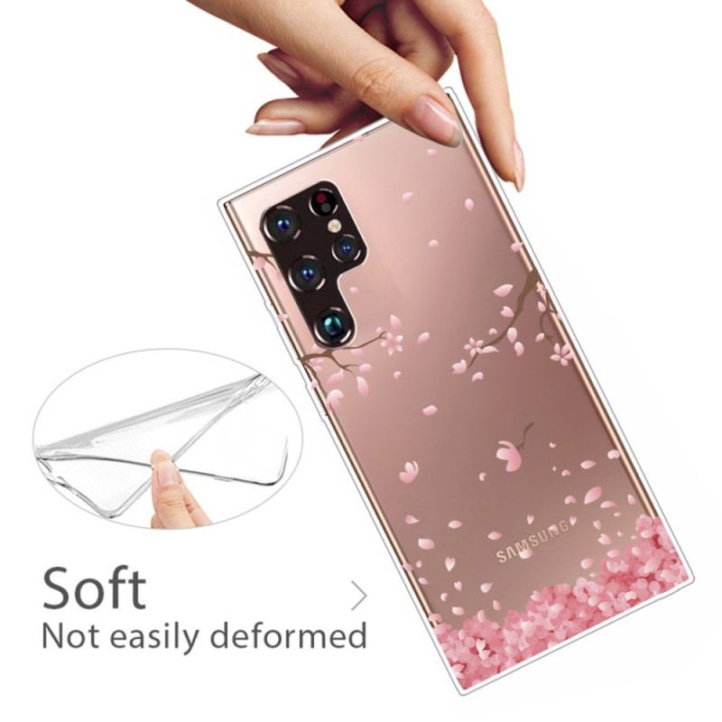 Coque Samsung Galaxy S22 Ultra 5G Branches à Fleurs