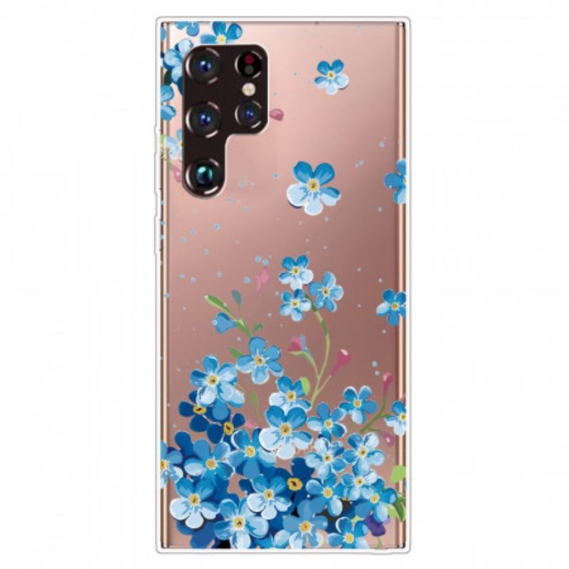 Coque Samsung Galaxy S22 Ultra 5G Fleurs Bleues