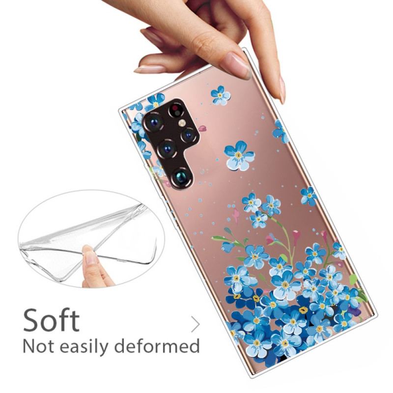 Coque Samsung Galaxy S22 Ultra 5G Fleurs Bleues