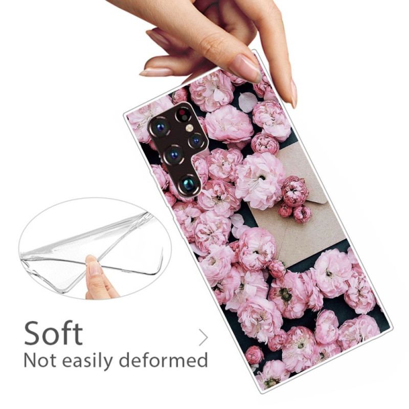 Coque Samsung Galaxy S22 Ultra 5G Fleurs Roses