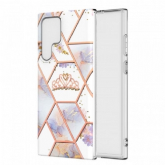 Coque Samsung Galaxy S22 Ultra 5G Marbrée Couronne