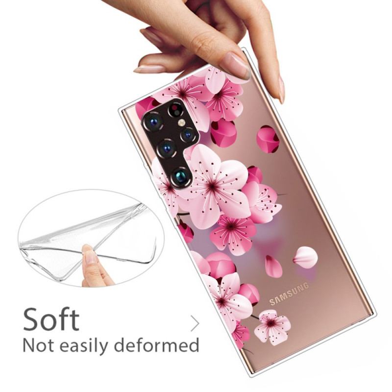 Coque Samsung Galaxy S22 Ultra 5G Petites Fleurs Roses