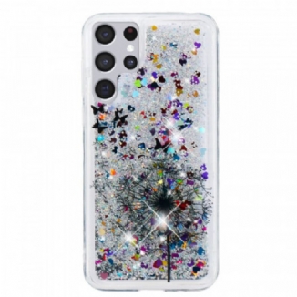 Coque Samsung Galaxy S22 Ultra 5G Pissenlits Paillettes