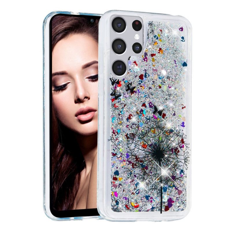 Coque Samsung Galaxy S22 Ultra 5G Pissenlits Paillettes