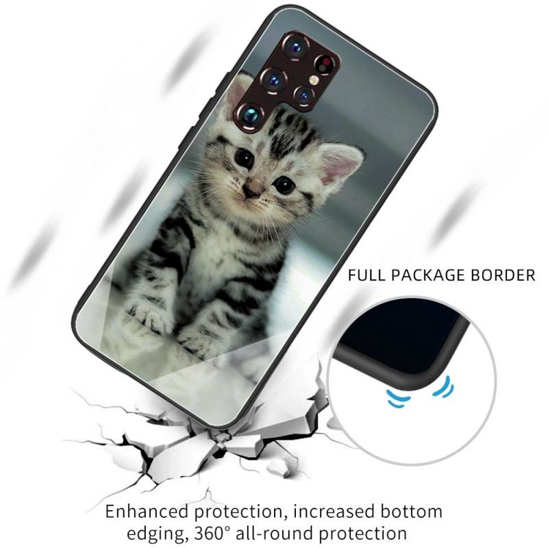 Coque Samsung Galaxy S22 Ultra 5G Verre Trempé Chaton