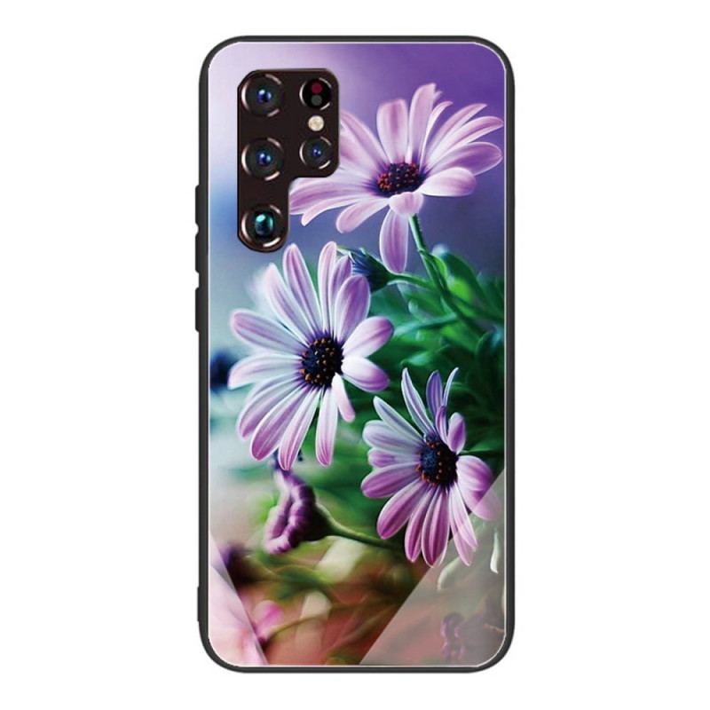 Coque Samsung Galaxy S22 Ultra 5G Verre Trempé Fleurs Réalistes