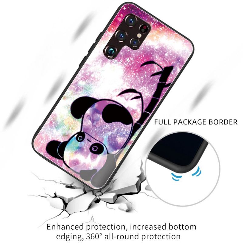 Coque Samsung Galaxy S22 Ultra 5G Verre Trempé Panda et Bambou