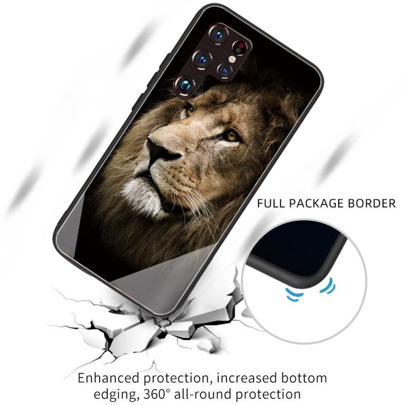 Coque Samsung Galaxy S22 Ultra 5G Verre Trempé Tête de Lion