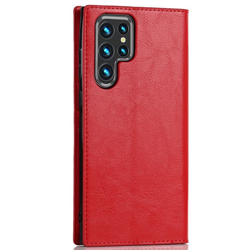 Flip Cover Samsung Galaxy S22 Ultra 5G Cuir Véritable