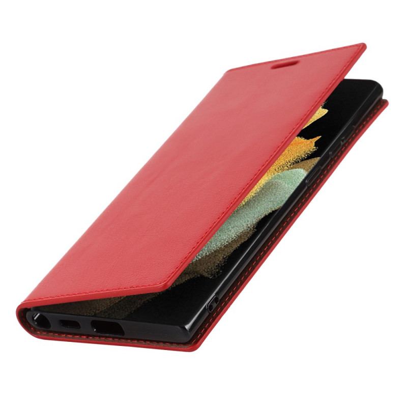 Flip Cover Samsung Galaxy S22 Ultra 5G Cuir Véritable