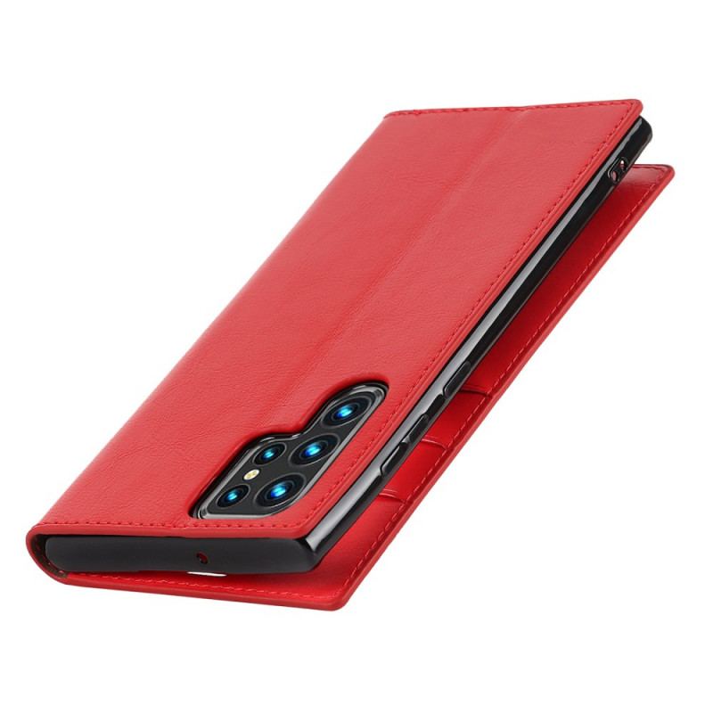 Flip Cover Samsung Galaxy S22 Ultra 5G Cuir Véritable