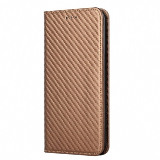 Flip Cover Samsung Galaxy S22 Ultra 5G Fibre Carbone à Lanière