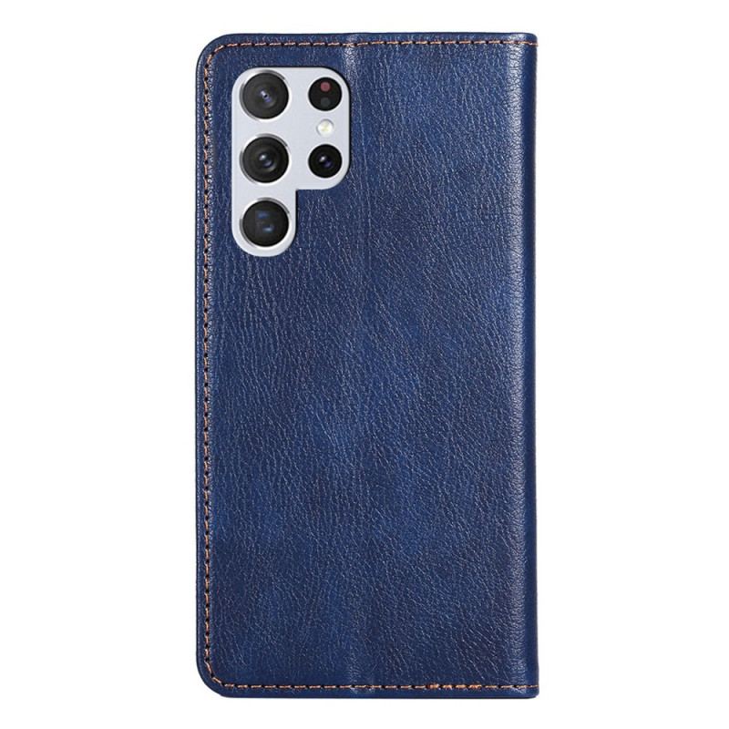 Flip Cover Samsung Galaxy S22 Ultra 5G Simili Cuir Coutures