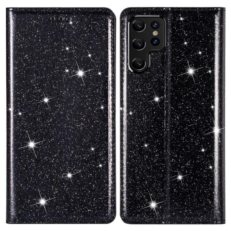 Flip Cover Samsung Galaxy S22 Ultra 5G Style Paillettes