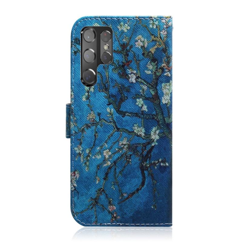 Housse Samsung Galaxy S22 Ultra 5G Branche d'Arbre Fleuri