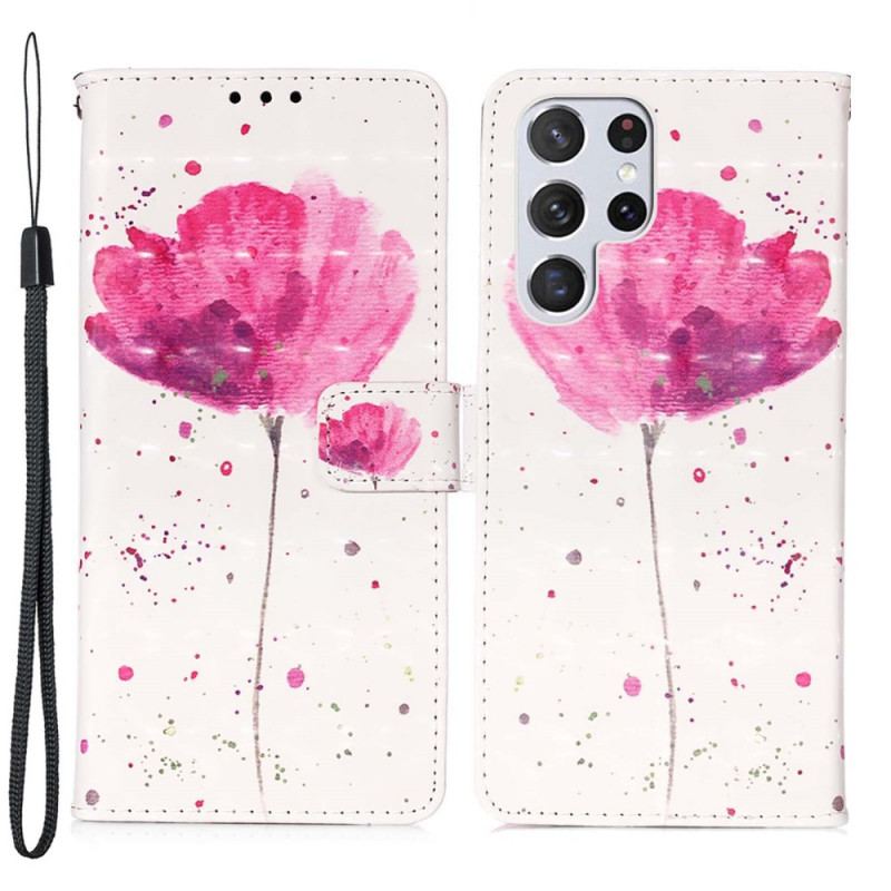 Housse Samsung Galaxy S22 Ultra 5G Coquelicot Aquarelle