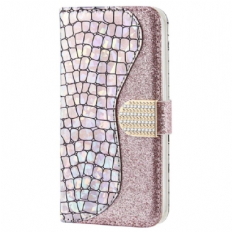 Housse Samsung Galaxy S22 Ultra 5G Croco Diamants