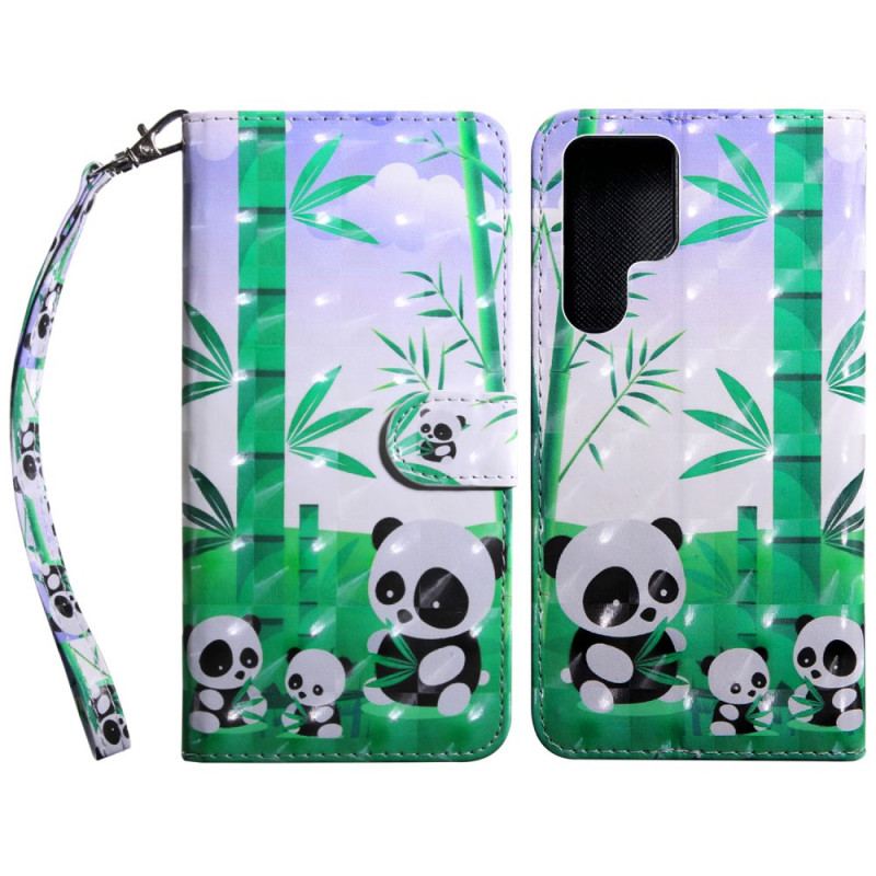 Housse Samsung Galaxy S22 Ultra 5G Famille Pandas