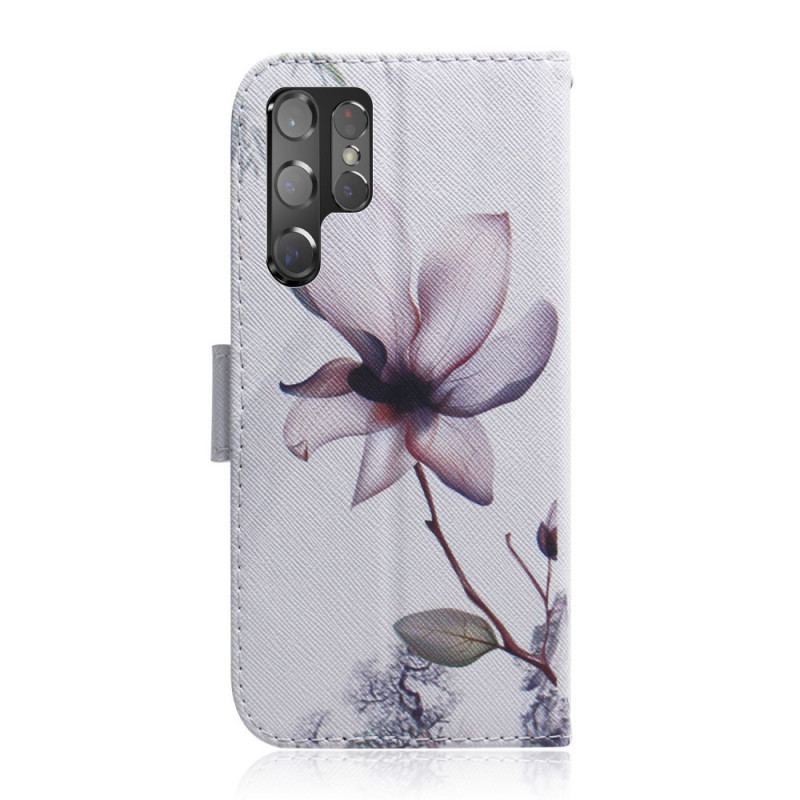 Housse Samsung Galaxy S22 Ultra 5G Fleur Vieux Rose