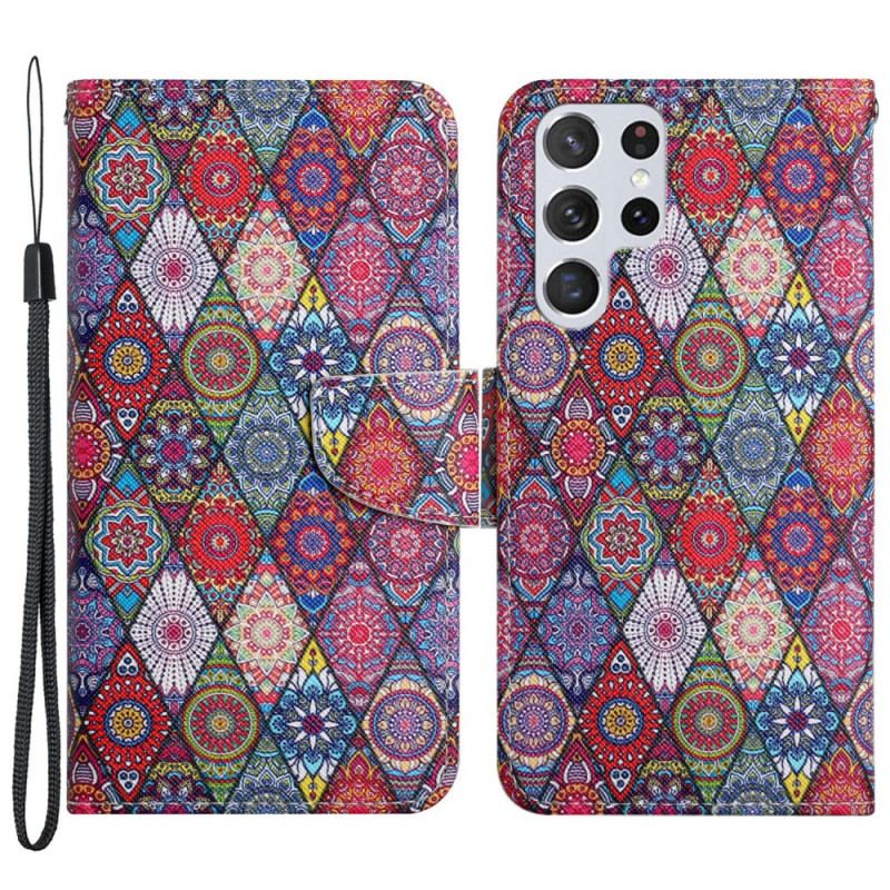 Housse Samsung Galaxy S22 Ultra 5G Motif Tapisserie coloré