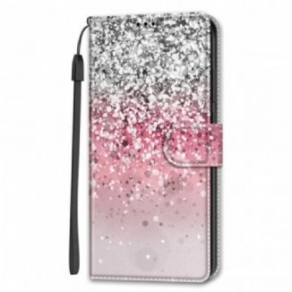 Housse Samsung Galaxy S22 Ultra 5G Paillettes avec Lanière