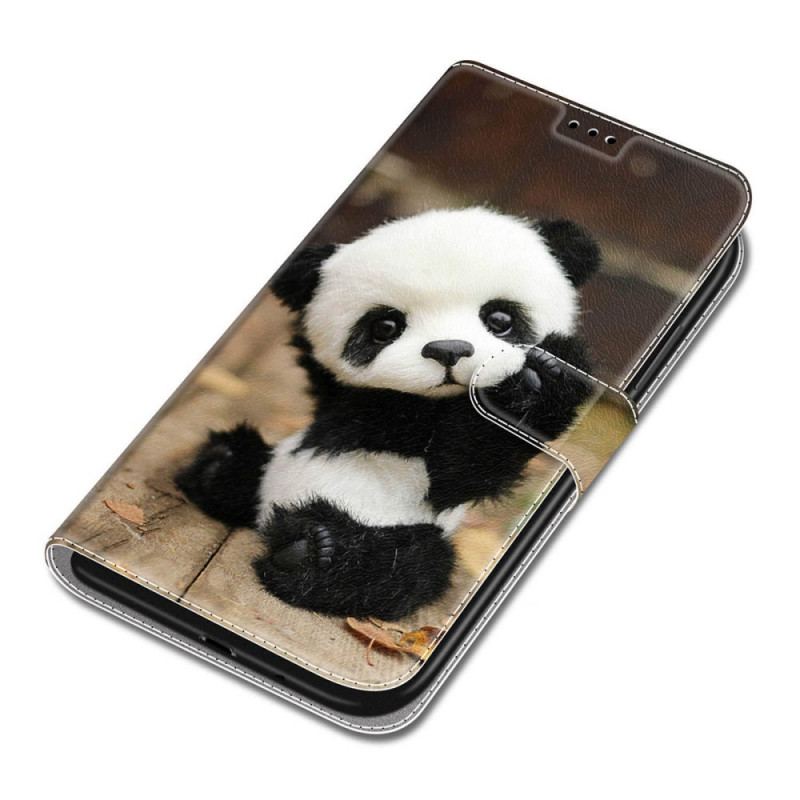 Housse Samsung Galaxy S22 Ultra 5G Play Petit Panda à Lanière