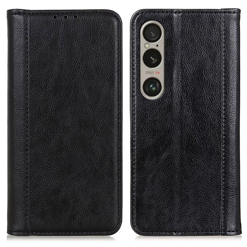 Flip Cover Sony Xperia 1 VI Cuir Fendu Vintage