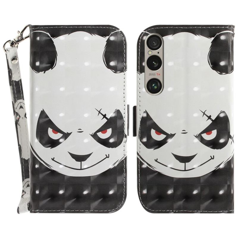 Housse Sony Xperia 1 VI Angry Panda à Lanière