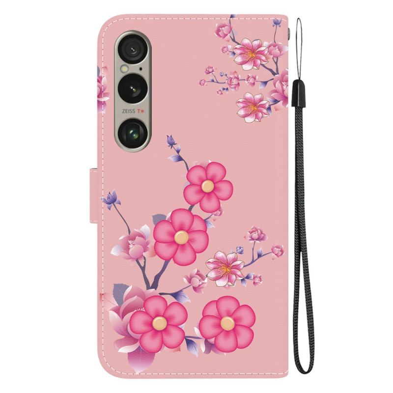 Housse Sony Xperia 1 VI Sakura à Lanière