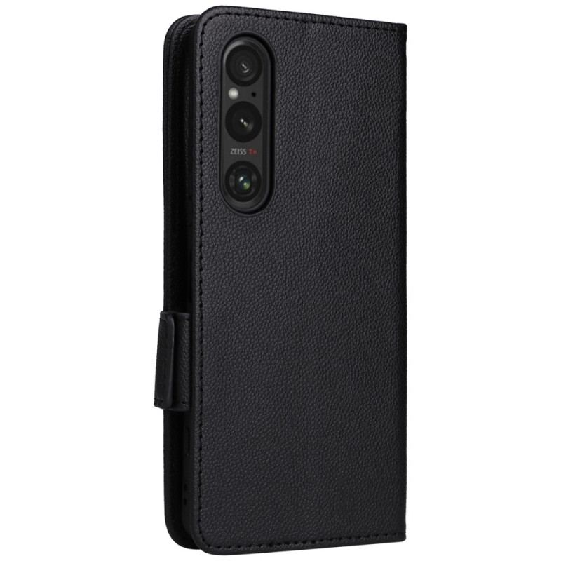 Housse Sony Xperia 1 VI Simili Cuir Litchi à Lanière