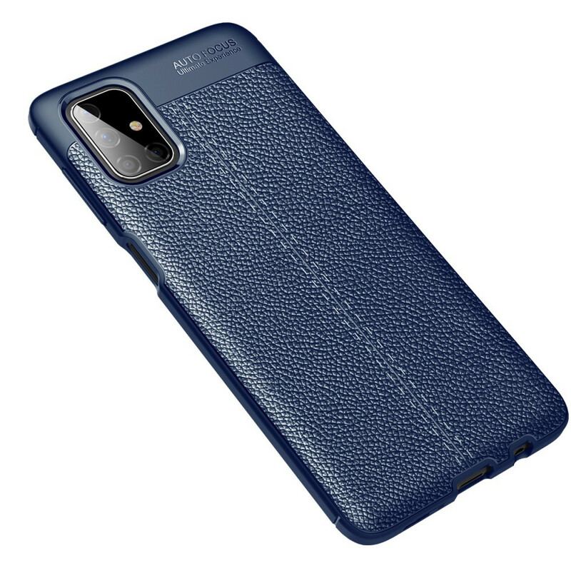 Coque Samsung Galaxy M51 Effet Cuir Litchi Double Line