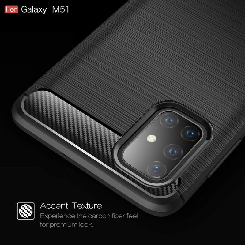 Coque Samsung Galaxy M51 Fibre Carbone Brossée