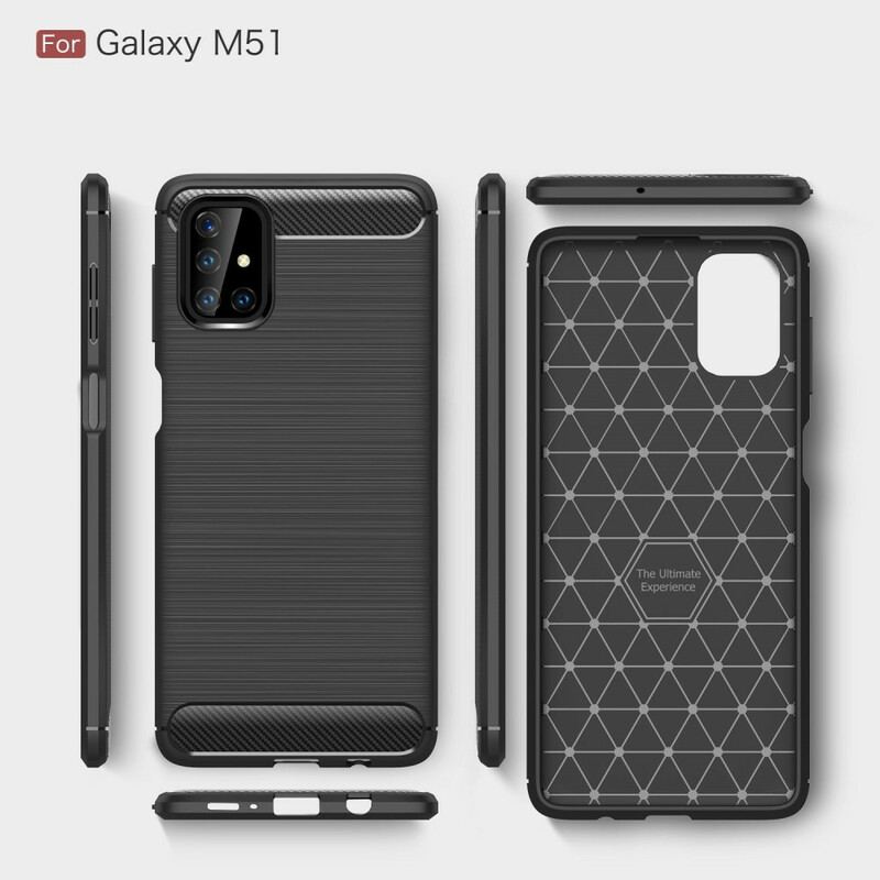 Coque Samsung Galaxy M51 Fibre Carbone Brossée