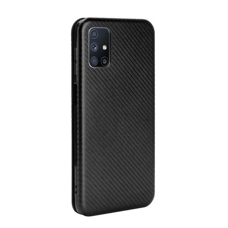 Flip Cover Samsung Galaxy M51 Fibre Carbone