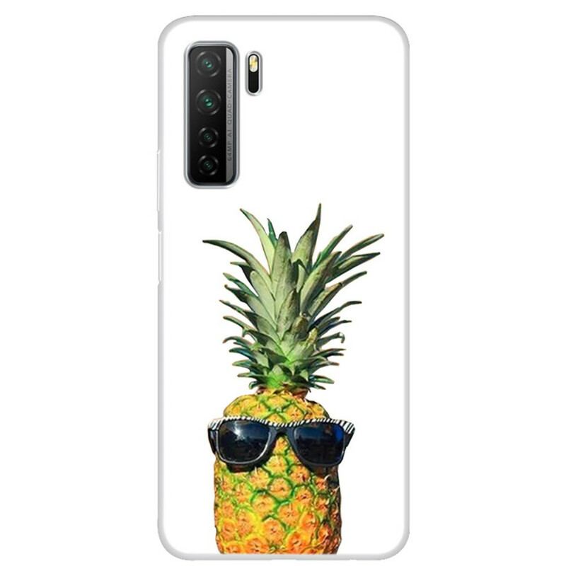 Coque Huawei P40 Lite 5G Transparente Ananas à Lunettes