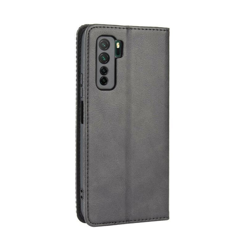 Flip Cover Huawei P40 Lite 5G  Effet Cuir Vintage Stylisé