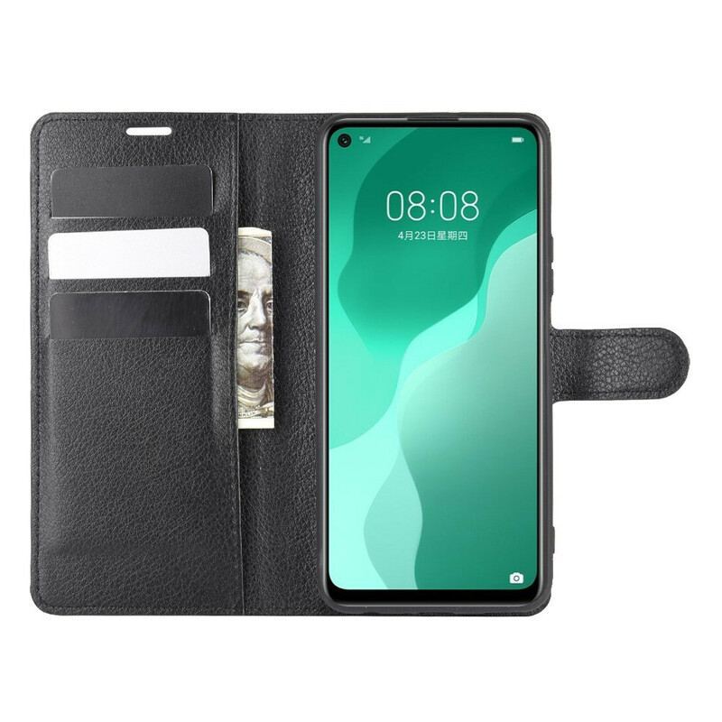 Housse Huawei P40 Lite 5G Simili Cuir Litchi Classique