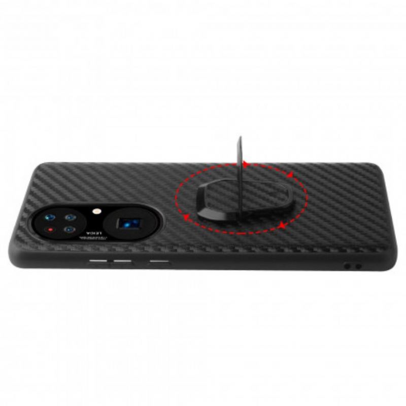 Coque Huawei P50 Fibre Carbone Anneau-Support