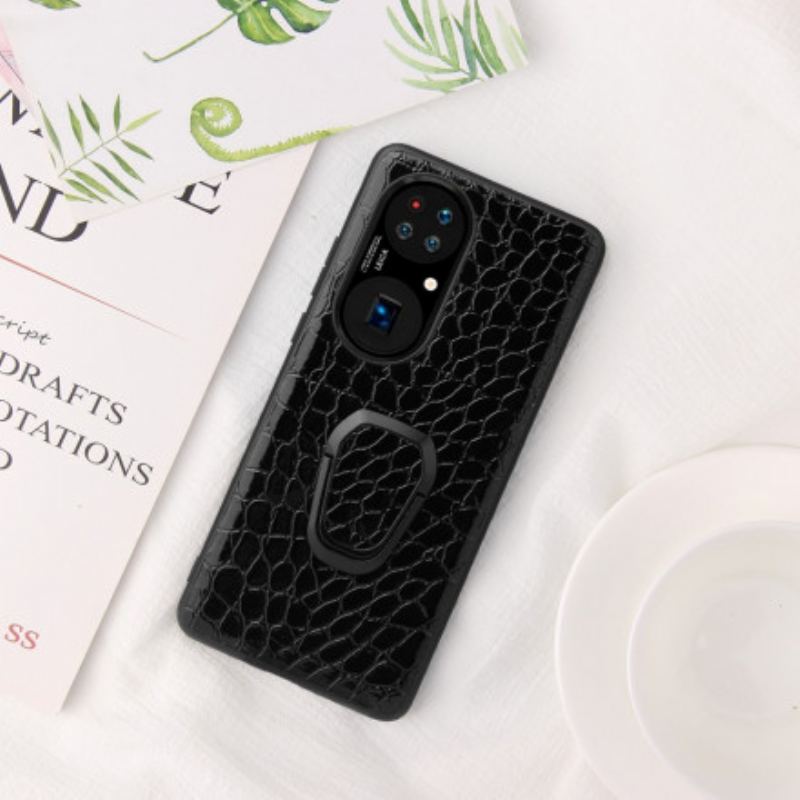 Coque Huawei P50 Style Crocodile Anneau-Support