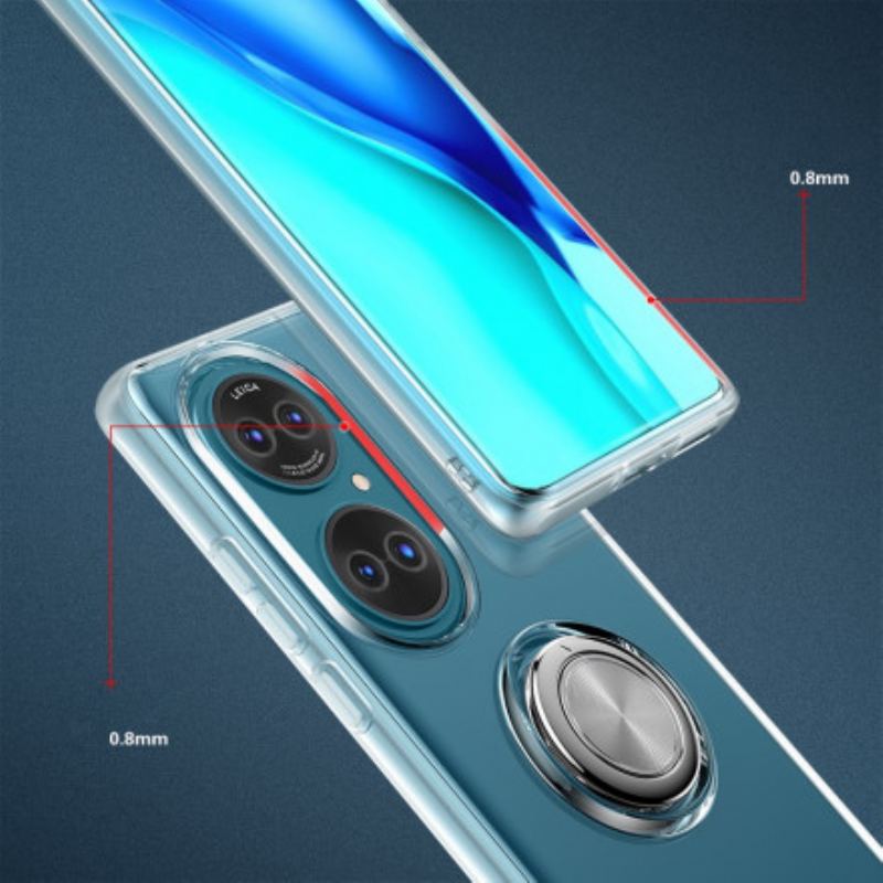 Coque Huawei P50 Transparente Simple Anneau Métal