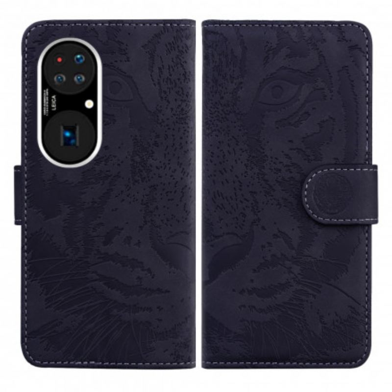 Housse Huawei P50 Empreinte Face de Tigre