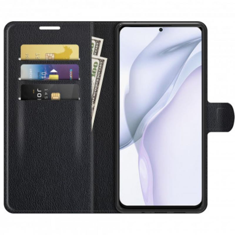 Housse Huawei P50 Style Cuir Litchi Classique