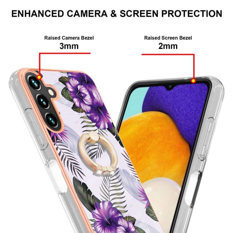 Coque Samsung Galaxy A13 5G / A04s Fleurs Anneau-Support