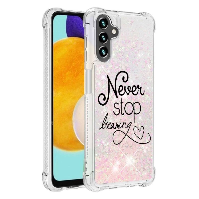 Coque Samsung Galaxy A13 5G / A04s Never Stop Dreaming Paillettes