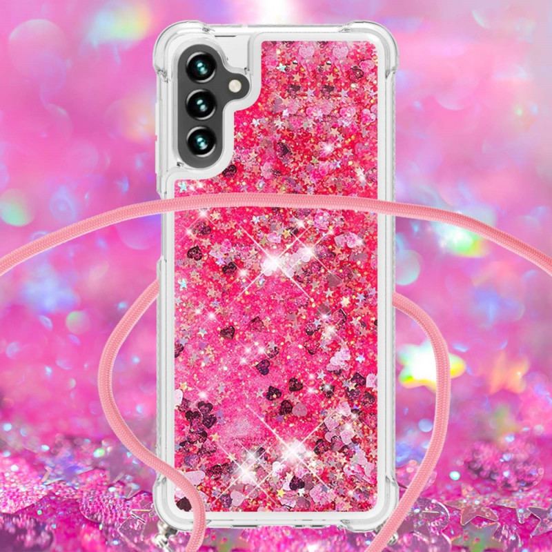 Coque Samsung Galaxy A13 5G / A04s Paillettes avec Cordon