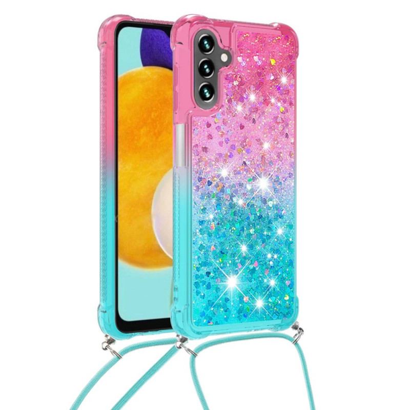 Coque Samsung Galaxy A13 5G / A04s Silicone Paillettes et Cordon